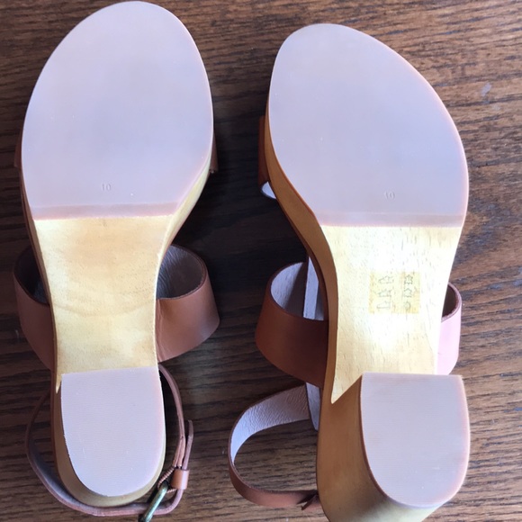 Madewell wood platform Boho mid brown leather sandals NWT - Picture 6 of 11